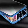 Anti-Spy Anti-Peeping Privacy Magnetic Case for iPhone 11 Clear Double Sided Tempered Glass [Magnet Absorption Metal Bumper Frame] Thin Anti-Spy 360 Full Protective Phone Case (Blue, 11 6.1'')