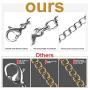 Necklace Extenders, 10Pcs Stainless Steel Gold Silver Necklace Bracelet Anklet Extension Chains with Lobster Clasps and Closures for Jewelry Making