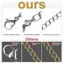 Necklace Extenders, 10Pcs Stainless Steel Gold Silver Necklace Bracelet Anklet Extension Chains with Lobster Clasps and Closures for Jewelry Making