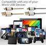 USB to Micro USB Cable Android Charger Cable Fast Charge,Short Micro USB Charging Cable 3FT Pack,USB Micro Cable Micro USB Charge Cable for Samsung Tablet/Galaxy,Kindle Charger Cord,LG,PS4-Silver Gold