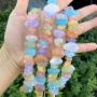 38pcs Natural Crystal Quartz Free Form Irregular Chakras Rainbow AB Titanium Coated Gemstone Beads for Jewelry Craft Making GCA-1