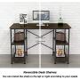 Engriy Writing Computer Desk 47'', Home Office Study Desk with 2 Storage Shelves on Left or Right Side, Modern Simple Style Wood Table Metal Frame for PC Laptop Notebook