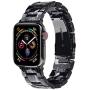 V-MORO Resin Strap Compatible with Apple Watch Band 38mm 40mm Series SE/6/5/4/3/2/1 Women Men with Stainless Steel Buckle, Apple iWatch Replacement Wristband Bracelet (Black/Gray, 38mm/40mm)