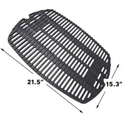 Uniflasy 7645 Cast Iron Cooking Grates for Weber Q200, Q220, Q2000, Q2400 Series Gas Grills, Grill Parts Grill Grates Replacement for Weber 7645 65811, 2 Pack