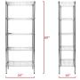 Apollo Hardware Chrome 5-Shelf Wire Shelving 24''x14''x60'' (Chrome)