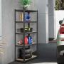 Yaheetech Black 5-Shelf Steel Shelving Unit Storage Rack Adjustable Garage Shelves Utility Rack Display for Home Office Garage 71in Height, 1 Pack