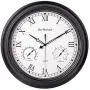 Large Outdoor Clock, 18 Inch Waterproof Clock with Temperature and Humidity Combo, Silent Battery Operated Roman Numerals Clock for Living Room, Patio, Garden, Pool Decor - Metal, Matte Black Large Outdoor Clock, 18 Inch Waterproof Clock with Temperature and Humidity Combo, Silent Battery Operated Roman Numerals Clock for Living Room, Patio, Garden, Pool Decor - Metal, Matte Black