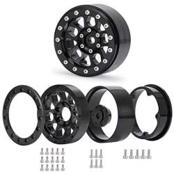 Benedict Harry 4PCS Metal 1.9'' Heavy Duty Beadlock Wheel Rims for 1/10 RC Crawler Axial Scx10 II D90 TRX-4 Tamiya CC01 D110 SCX10 III AXI03007 (Black)