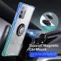 ANSIWEE Galaxy Note 20 Ultra 6.9 Inch Case, Metal Ring Kickstand Work with Magnetic Car Mount Cover Reinforced Drop Protector Clear Hard Back Teal Cases Designed for Samsung Note 20 Ultra（Blue Green）