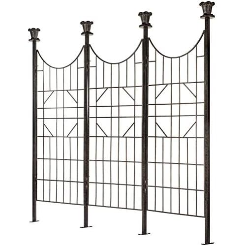 H Potter Large Iron Garden Trellis for Climbing Plants Patio Screen Deck Privacy Fence