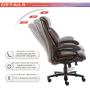 STARSPACE High Back Big & Tall 400lb Bonded Leather Office Chair Large Executive Desk Computer Swivel Chair - Heavy Duty Metal Base, Adjustable Tilt Angle, Ergonomic Design for Lumbar Support, Brown
