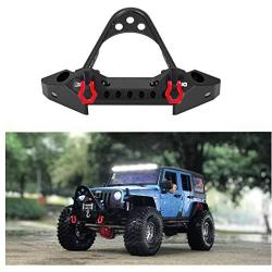 Joguly Metal Front Bumper with LED Lights for 1:10 RC Crawler Car Traxxas TRX-4 Defender Axial SCX10 Jeep & SCX10 II 900 (Black)