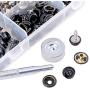 Glarks 120-Pieces Stainless Steel Marine Grade Canvas and Upholstery Boat Cover Snap Button Fastener Kit with 2Pcs Setting Tool (40 Sets) - Black