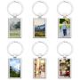 PH PandaHall 10pcs Sublimation Blanks Keychains Rectangle Sublimation Transfer Blanks with Metal Round Key Rings for Heat Press