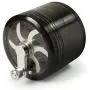 MasterGrind Mill 4 Piece Herb Grinder - Crank Handle Pollen Catcher - Large 2.5 Inch Black Aluminum MasterGrind Mill 4 Piece Herb Grinder - Crank Handle Pollen Catcher - Large 2.5 Inch Black Aluminum