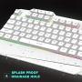 Havit Keyboard Rainbow Backlit Wired Gaming Keyboard Mouse Combo, LED 104 Keys USB Ergonomic Wrist Rest Keyboard, 4800 DPI Mouse for PC Gamer (White)