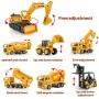 Mini Construction Trucks, GEYIIE Construction Vehicles Site for kids Engineering Toys Playset for Boys, Pull Back Cars Excavator Digger Tractor Bulldozer Dump Cement Toys Gifts for Holiday Party Favor