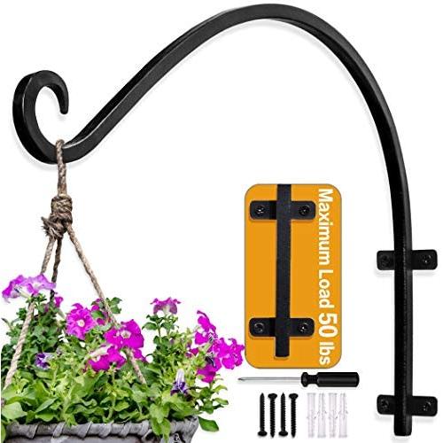 AJART Hanging Plant Bracket|Plant Hangers Outdoor (16inches/Black) Thicker More Durable Rust-Resistant, Heavy Duty Plant Hooks AJART Hanging Plant Bracket|Plant Hangers Outdoor (16inches/Black) Thicker More Durable Rust-Resistant, Heavy Duty Plant Hooks