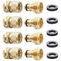 HQMPC Garden Hose Quick Connect Solid Brass Quick Connector Garden Hose Fitting Water Hose Connectors 3/4 inch GHT (4Sets)