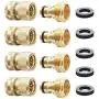 HQMPC Garden Hose Quick Connect Solid Brass Quick Connector Garden Hose Fitting Water Hose Connectors 3/4 inch GHT (4Sets)