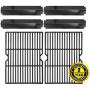 Hongso Porcelain Cast Iron Cooking Grid Grill Grates and Steel Heat Plates Replacement Kit for Charbroil 463268008 463244011 463212511 463224611, Kenmore 415.166579, Uniflame Gas Grill, PCF652-PPC3214