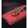 Rebex Compatible with Moto G7 Case Cover,Moto G7+ Plus Case,Tough Heavy Protective 360 Metal Rotating Ring Kickstand Holder Grip Magnetic Metal Armor Heavy Duty Shockproof(Red)