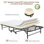Smile Back Folding Bed Cot Size Foldable Bed Fold up Bed Rollaway Bed with Mattress, Guest Bed Extra Bed Portable Bed with Memory Foam Mattress, Stable Metal Frame, 75''x31'', Saving More Space