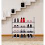 HOMEFORT Shoe Rack Metal Shoe Tower Shoe Storage Organizer Unit Entryway Shelf Stackable Cabinet with Durable Metal Shelves (4-Tier, Grey)