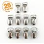 25pcs 15mm Pacifier Suspender Clips, JerryMart Pacifier Clips for Making Pacifier Holders Bib Clips Toy Holder Silver (15mm)