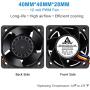GDSTIME 40mm PWM Fan 4-Pin 12V 40x40x28mm Dual Ball Bearing High Speed Brushless DC Cooling Fans