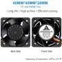 GDSTIME 40mm PWM Fan 4-Pin 12V 40x40x28mm Dual Ball Bearing High Speed Brushless DC Cooling Fans