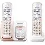 PANASONIC Expandable Cordless Phone System with Link2Cell Bluetooth, Voice Assistant, Answering Machine and Call Blocking - 2 Cordless Handsets - KX-TGD562G (Rose Gold/White) PANASONIC Expandable Cordless Phone System with Link2Cell Bluetooth, Voice Assistant, Answering Machine and Call Blocking - 2 Cordless Handsets - KX-TGD562G (Rose Gold/White)
