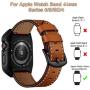 EloBeth 44mm Band Case Compatible with Apple Watch Band 44mm Series 6/5/4 & Apple Watch SE 44mm Bands, Genuine Leather Bands & Metal/PC Protective Case for iWatch Series 6/5/4/SE 44mm (Brown/Black)