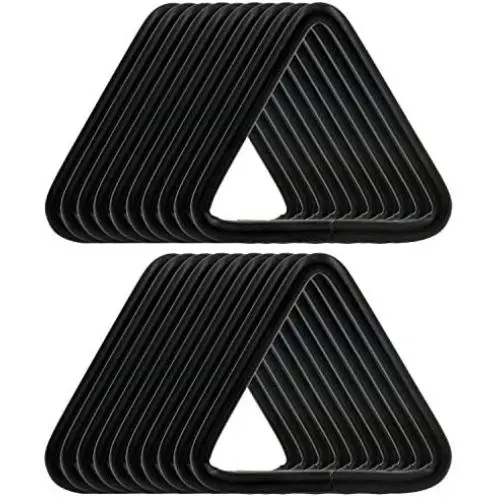 BIKICOCO 1-1/2 Metal Triangle Ring Buckle Connectors Non Welded Round Edge Webbing Bag Clasp Handbag Strap Making Hardware, Black - Pack of 20