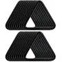 BIKICOCO 1-1/2 Metal Triangle Ring Buckle Connectors Non Welded Round Edge Webbing Bag Clasp Handbag Strap Making Hardware, Black - Pack of 20