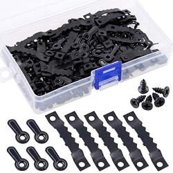 160Pcs Picture Hangers Kit, Including 80Pcs Black Sawtooth Picture Frame Hanging Hangers Double Hole and 80Pcs Photo Frame Turn Button with Screws Perfect for Home Decoration - Black