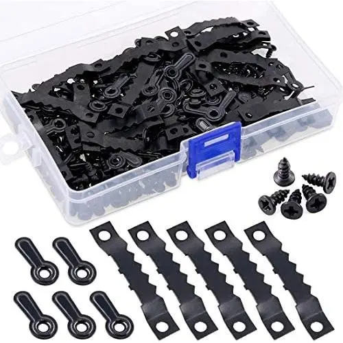 160Pcs Picture Hangers Kit, Including 80Pcs Black Sawtooth Picture Frame Hanging Hangers Double Hole and 80Pcs Photo Frame Turn Button with Screws Perfect for Home Decoration - Black 160Pcs Picture Hangers Kit, Including 80Pcs Black Sawtooth Picture Frame Hanging Hangers Double Hole and 80Pcs Photo Frame Turn Button with Screws Perfect for Home Decoration - Black