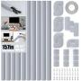 Cord Cover, Delamu 157in Cable Concealer Cable Cover Channel, PVC Cord Hider on Wall, Paintable Cable Raceway, Cuttable Wire Covers for Cords, Cable Hider to Hide Wall Mounted TV, CC01-Grey