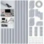 Cord Cover, Delamu 157in Cable Concealer Cable Cover Channel, PVC Cord Hider on Wall, Paintable Cable Raceway, Cuttable Wire Covers for Cords, Cable Hider to Hide Wall Mounted TV, CC01-Grey