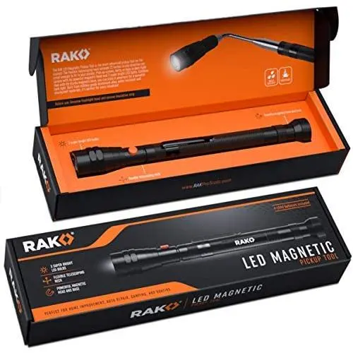 RAK Magnetic Pickup Tool with LED Lights - Telescoping Magnet Pick Up Gadget Tool for Men, DIY Handyman, Father/Dad, Husband, Boyfriend, Him, Women RAK Magnetic Pickup Tool with LED Lights - Telescoping Magnet Pick Up Gadget Tool for Men, DIY Handyman, Father/Dad, Husband, Boyfriend, Him, Women