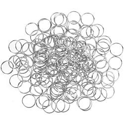 WUBOECE 300 PCS 14mm Metal Split Ring Nickel Plated Small Key Chain Ring Part for Connecting Clasps Charms Links and Ornament Crafts, Silver