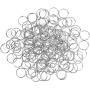 WUBOECE 300 PCS 14mm Metal Split Ring Nickel Plated Small Key Chain Ring Part for Connecting Clasps Charms Links and Ornament Crafts, Silver