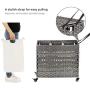 SONGMICS Handwoven Laundry Hamper, Rattan-Style Laundry Basket with 3 Removable Bags, Handles, Laundry Sorter with Lid, for Living Room, Bathroom, Laundry Room, Gray ULCB083G02