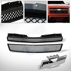 R&L Racing Black Finished Mesh Front Grill Hood Bumper Grille Compatible With 2007-2014 for Chevy Tahoe/Suburban/Avalanche