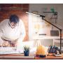PHIVE LED Desk Lamp, Architect Clamp on Desk Light, Eye-Caring Metal Swing Arm Drafting Table Lamp, Dimmable, 4 Color Modes - Great for Workbench, Office, Task, Reading, Drawing (Upgraded Version)