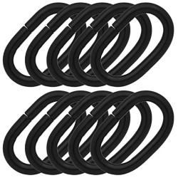 BIKICOCO 1 Metal Oval Ring Buckle Loops Non Welded for Leather Purse Bags Handbag Straps, Black - Pack of 10