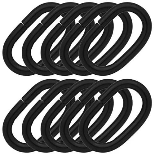 BIKICOCO 1 Metal Oval Ring Buckle Loops Non Welded for Leather Purse Bags Handbag Straps, Black - Pack of 10