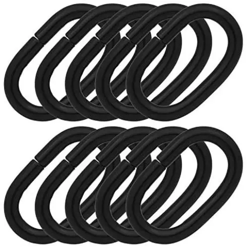 BIKICOCO 1 Metal Oval Ring Buckle Loops Non Welded for Leather Purse Bags Handbag Straps, Black - Pack of 10