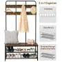 3-in-1 Coat Rack, AERMOO Vintage Metal and Wood Hall Tree, Entrance Storage Rack Storage Rack, with 2 layers of Shoe Racks, 12 Hooks, 1 Bench, for living Room, Bedroom, Office, Clothes Hats 3-in-1 Coat Rack, AERMOO Vintage Metal and Wood Hall Tree, Entrance Storage Rack Storage Rack, with 2 layers of Shoe Racks, 12 Hooks, 1 Bench, for living Room, Bedroom, Office, Clothes Hats
