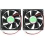 2 Packs 80mm by 80mm by 25mm 8025 12V DC 0.20A Ball Bearing Brushless Cooling Fan 2pin AV-F8025MB UL CE